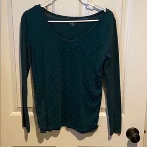 LOFT - green polka dot - long sleeve XS